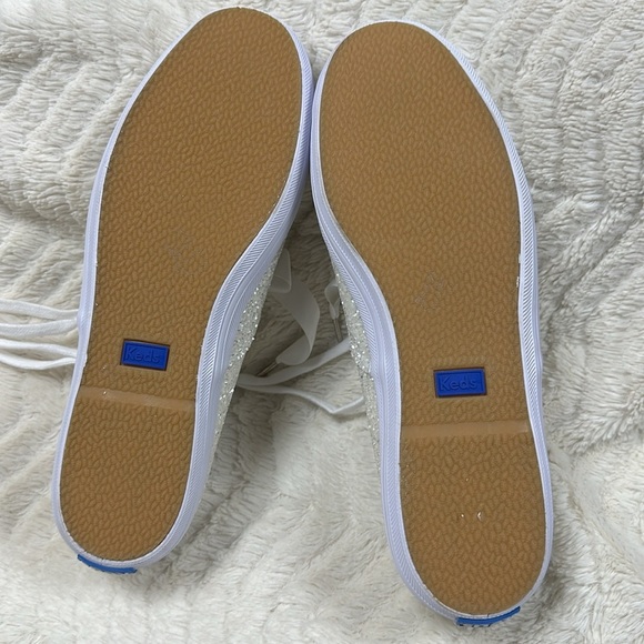 Keds x Kate Spade New York fashion sneakers Silver sparkle glitter , US 8, NWOT - Picture 7 of 12